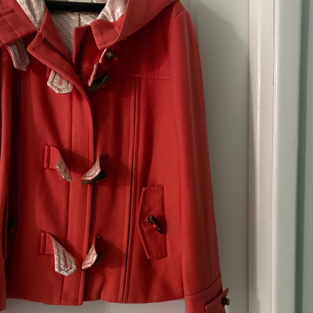 Women's Pink Hooded Toggle Coat